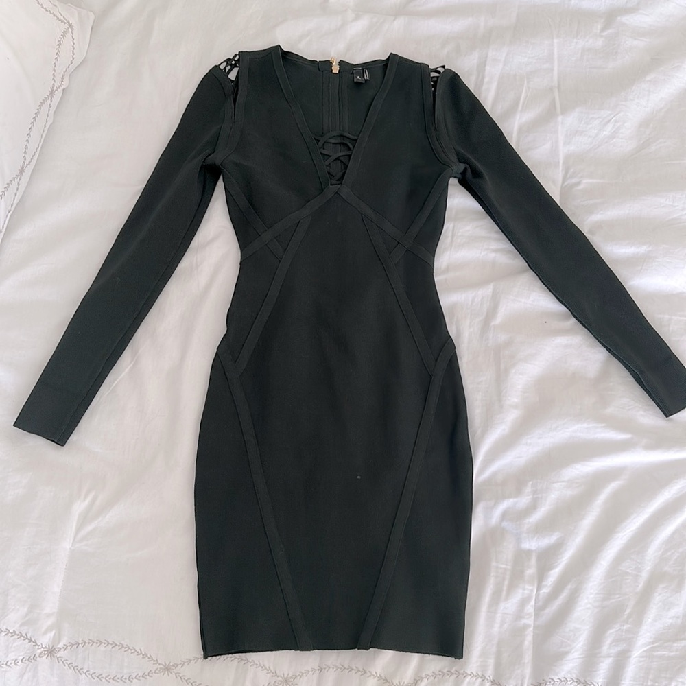 Dark green Marciano bandage dress